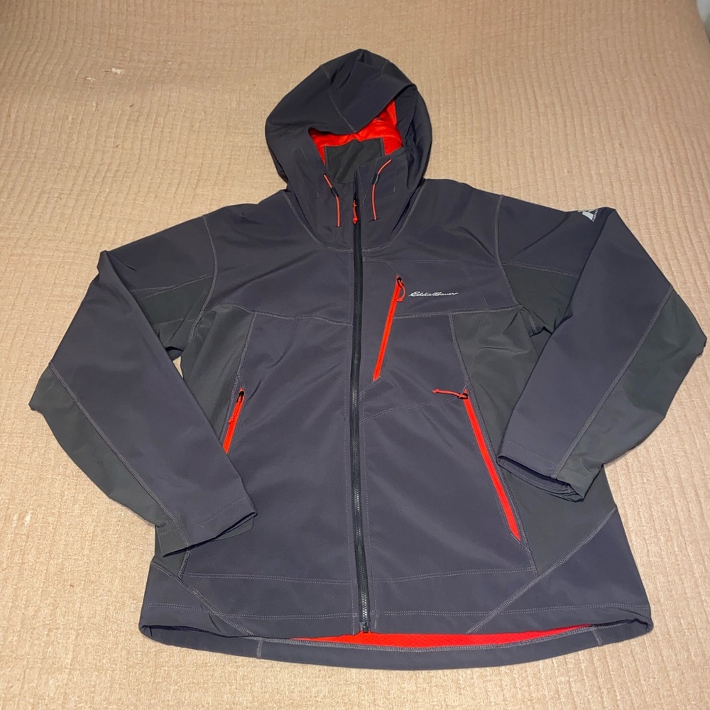 Eddie Bauer Men's Dark Gray and Red Performance Jacket
